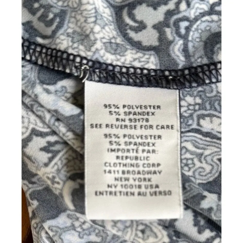 Carmen Marc Valvo Womens Blue Floral Paisley Sleeveless Blouse Size Large - Picture 6 of 6